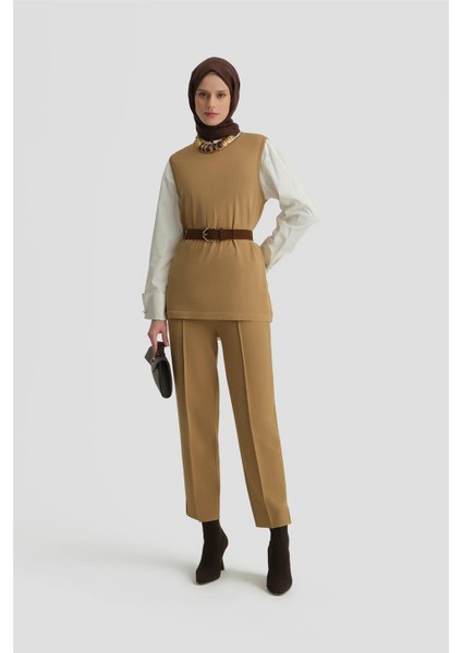 Üç Parça Triko Takım 24KD2004 Taba fırsatları