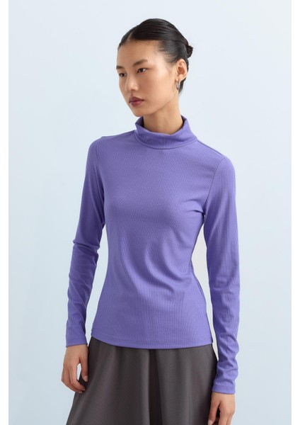 Yarım Balıkçı Bluz Menekşe