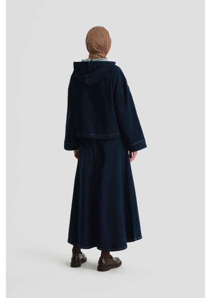 Denim Efektli Örme Takım 24KD3405 Indigo indirimleri