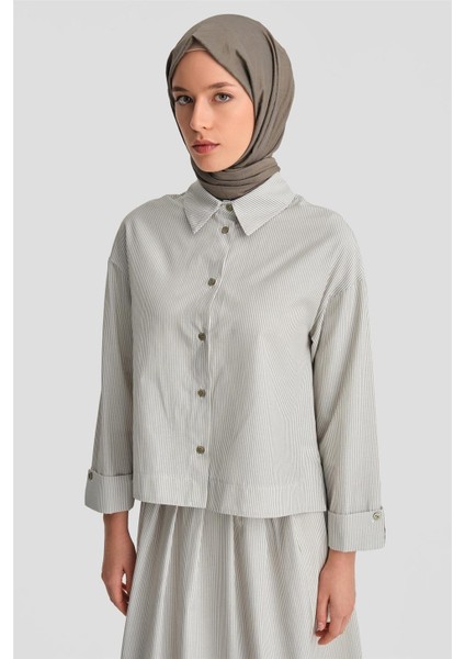 Plise Etekli Çizgili Takım 24K6851 Çağla modelleri
