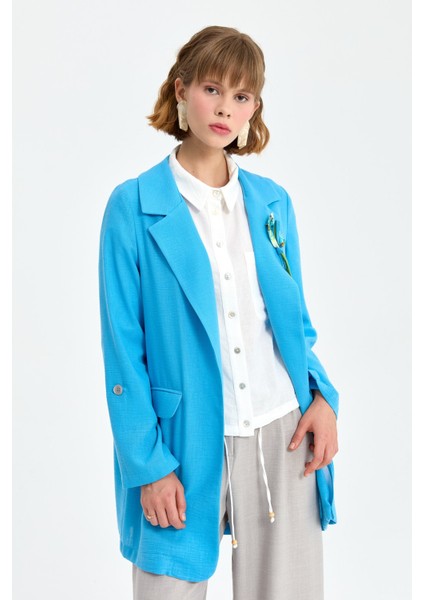 Süs Cepli Broşlu Blazer Ceket Camgöbeği modelleri