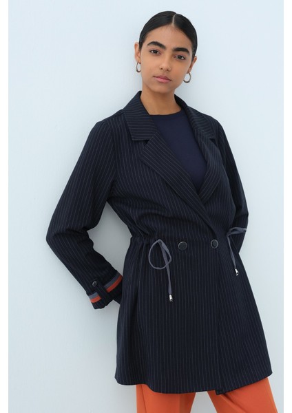 Beli Büzgülü Kruvaze Ceket Lacivert fiyatları