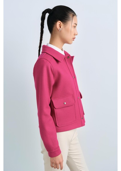 Kapak Cepli Keçe Ceket Fuşya fiyatları