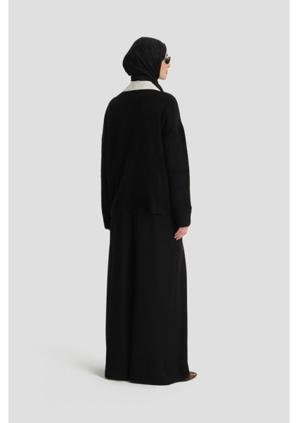 Peluş Triko Hırka 24KD4211 Siyah