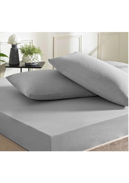 Cotton (Pamuk) 160 x 200+30 cm Fitted (Lastikli) Çift Kişilik Gri Çarşaf Bed Sheet modelleri