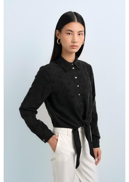 Bağlamalı Cupra Crop Gömlek Siyah fiyatları