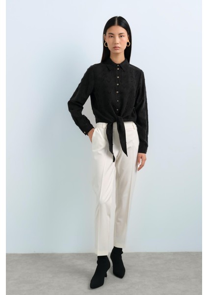 Bağlamalı Cupra Crop Gömlek Siyah modelleri