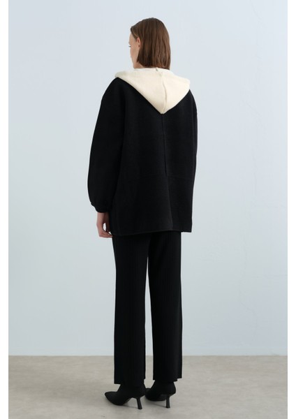 Çift Yaka Detaylı Kruvaze Triko Ceket Siyah fırsatları