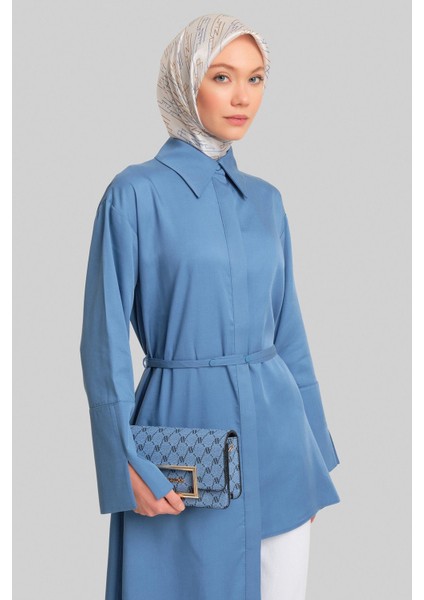 Asimetrik Tunik 24Y4015 Indigo modelleri