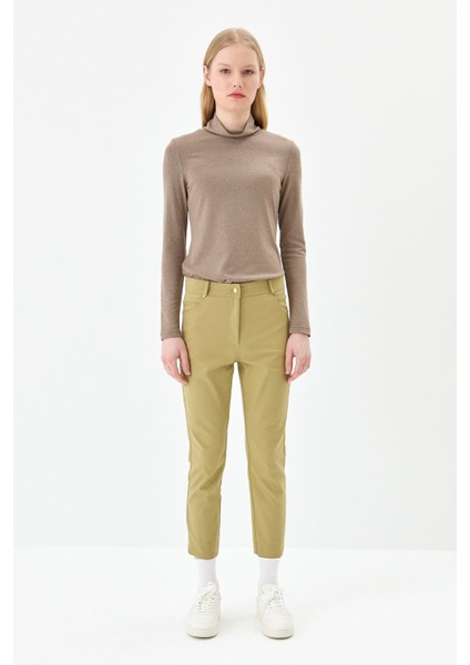 Dar Paça Kanvas Pantolon Olive