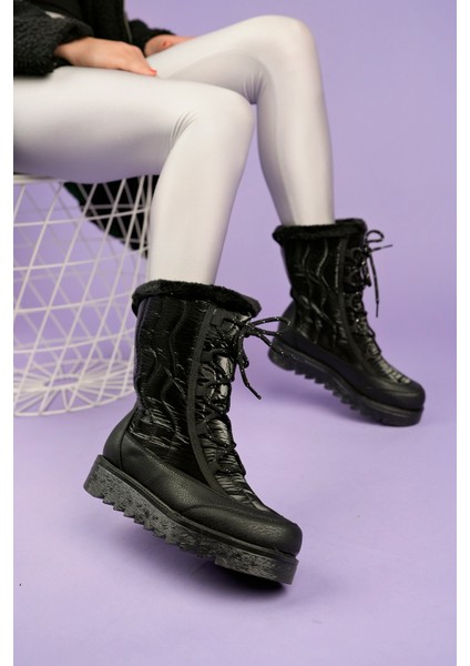 Kadın Su Geçirmez Içi Kürklü Kar Botu