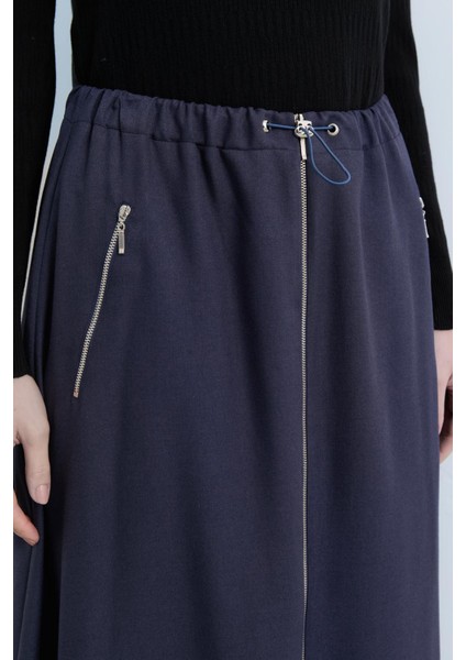 Beli Lastikli Fermuar Detaylı Etek Lacivert fiyatları