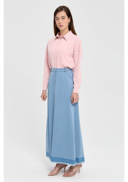 Püsküllü Tencel Etek Buz