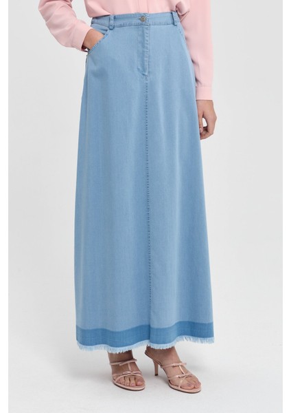 Püsküllü Tencel Etek Buz