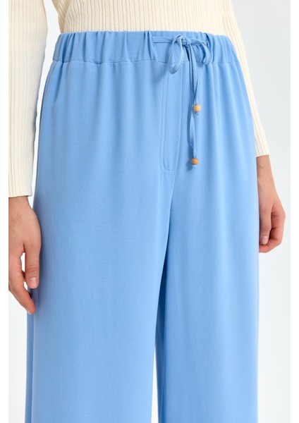 Beli Lastikli Bol Paça Pantolon Açık Mavi indirimleri
