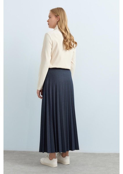 Beli Nakış Detaylı Pilise Etek Indigo fırsatları