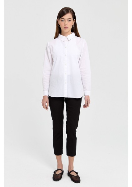 Dar Paça Kanvas Pantolon Siyah