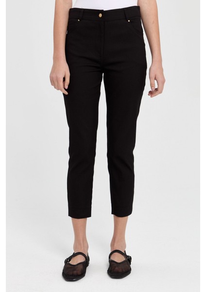 Dar Paça Kanvas Pantolon Siyah modelleri