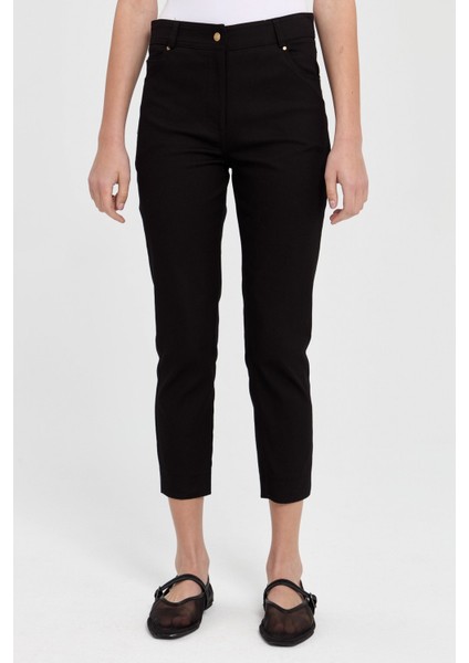 Dar Paça Kanvas Pantolon Siyah fırsatları