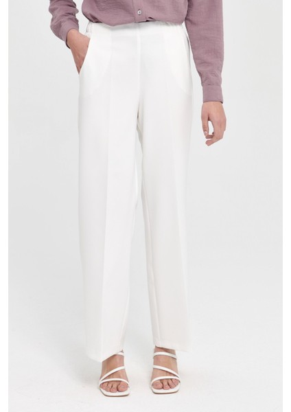 Beli Lastikli Culotte Pantolon Ekru fiyatları