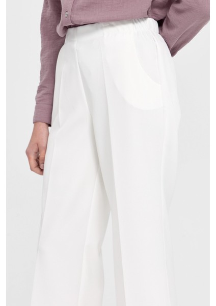 Beli Lastikli Culotte Pantolon Ekru fırsatları