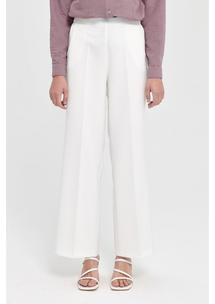 Beli Lastikli Culotte Pantolon Ekru indirimleri