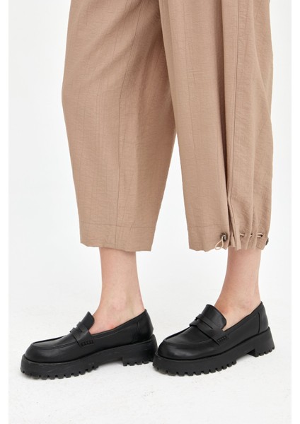 Paçası Büzgülü Pantolon Camel fırsatları