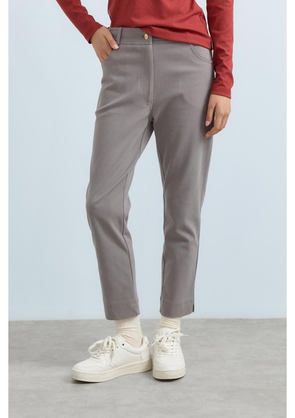 Dinamik 5 Cepli Dar Paça Gabardin Pantolon Gri modelleri