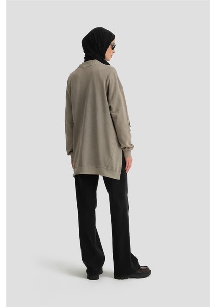 Yıkama Efektli Sweat 24KD6805 Vizon indirimleri