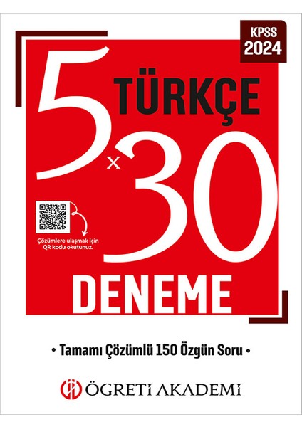 KPSS Genel Yetenek Genel Kültür 5x30 Türkçe Deneme