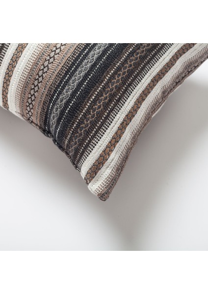 Bohem - Etnik Kilim Desen Çizgili Kırlent 30 x 50 - Kahverengi (Ic Yastık Dahil) modelleri