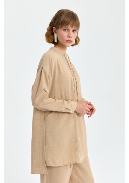 Oversize Pantolon Tunik Takım Bej