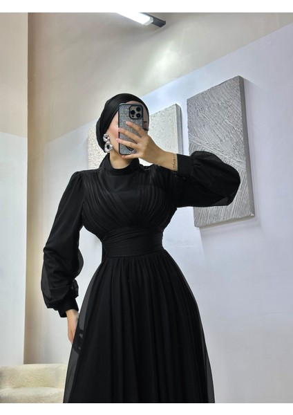 Plume Kruvaze Tül Şifon Abiye