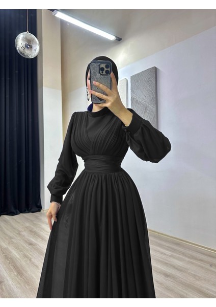 Plume Kruvaze Tül Şifon Abiye modelleri