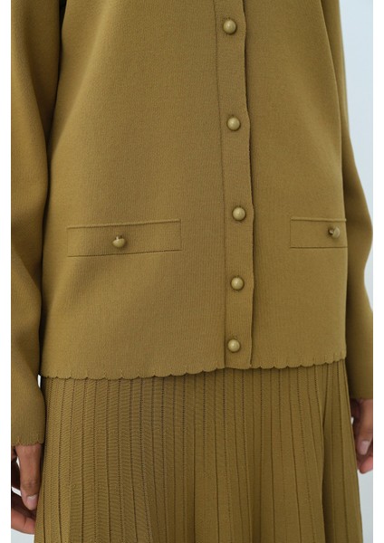 Triko Etek Bluz Takım Olive modelleri