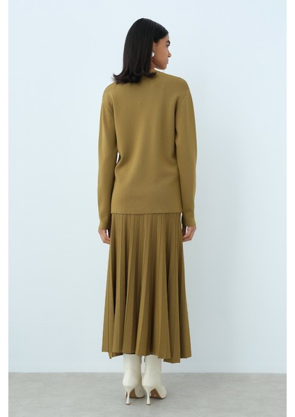 Triko Etek Bluz Takım Olive fırsatları