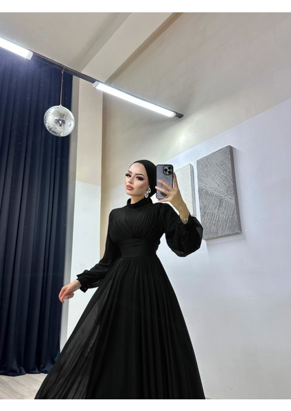 Plume Kruvaze Tül Şifon Abiye