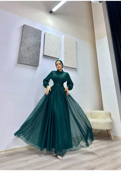 Plume Kruvaze Tül Şifon Abiye modelleri