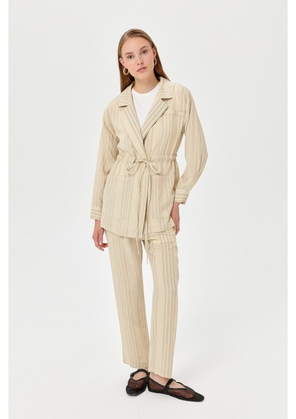 Çizgili Pantolon Ceket Takım Taş - Siyah fiyatları