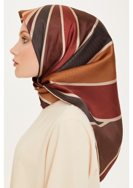 Geometrik Desenli Sura Saf İpek Eşarp 9232D 34 modelleri