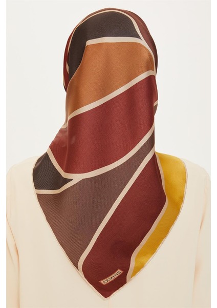 Geometrik Desenli Sura Saf İpek Eşarp 9232D 34 fırsatları