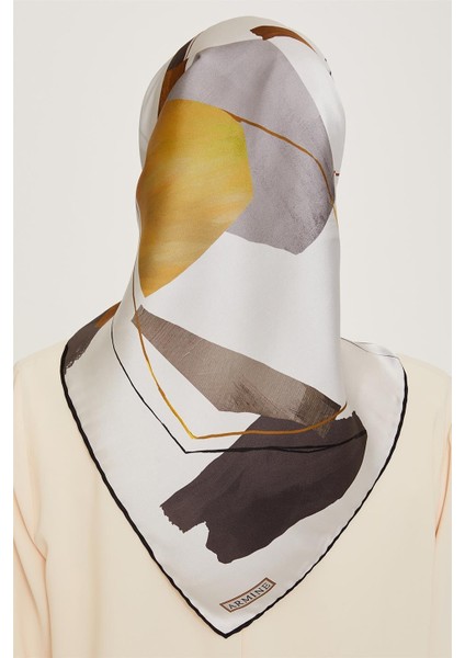 Geometrik Desenli Sura Saf İpek Eşarp 9241D 82 36 fırsatları