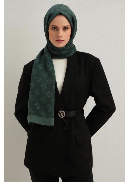 Tensel Ipek Minimal Monogram Desen Şal 3299