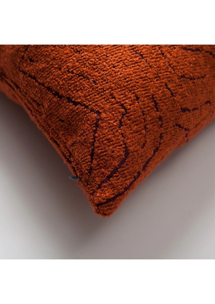 Amorf - Soyut Desenli 50 x 50 Kırlent - Turuncu (Ic Yastık Dahil) fiyatları