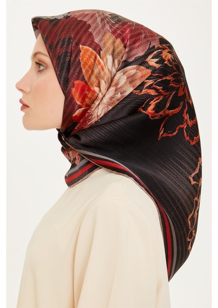 Çiçek Desenli Sura Saf İpek Eşarp 9220D 06 modelleri