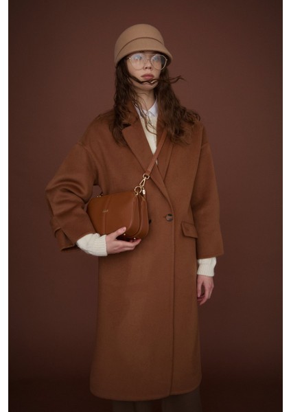 Oversize %100 Yün Kaban Kahve fiyatları