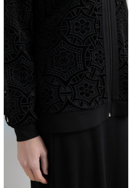 Örme Çelik Etek Ceket Takım Siyah modelleri