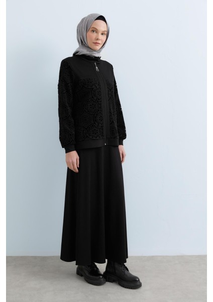 Örme Çelik Etek Ceket Takım Siyah fırsatları