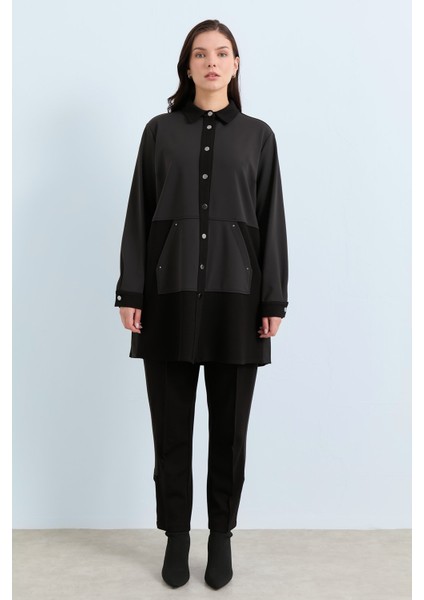 Rahat Kalıp Pantolon Tunik Takım Siyah