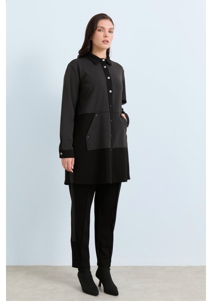 Rahat Kalıp Pantolon Tunik Takım Siyah fiyatları